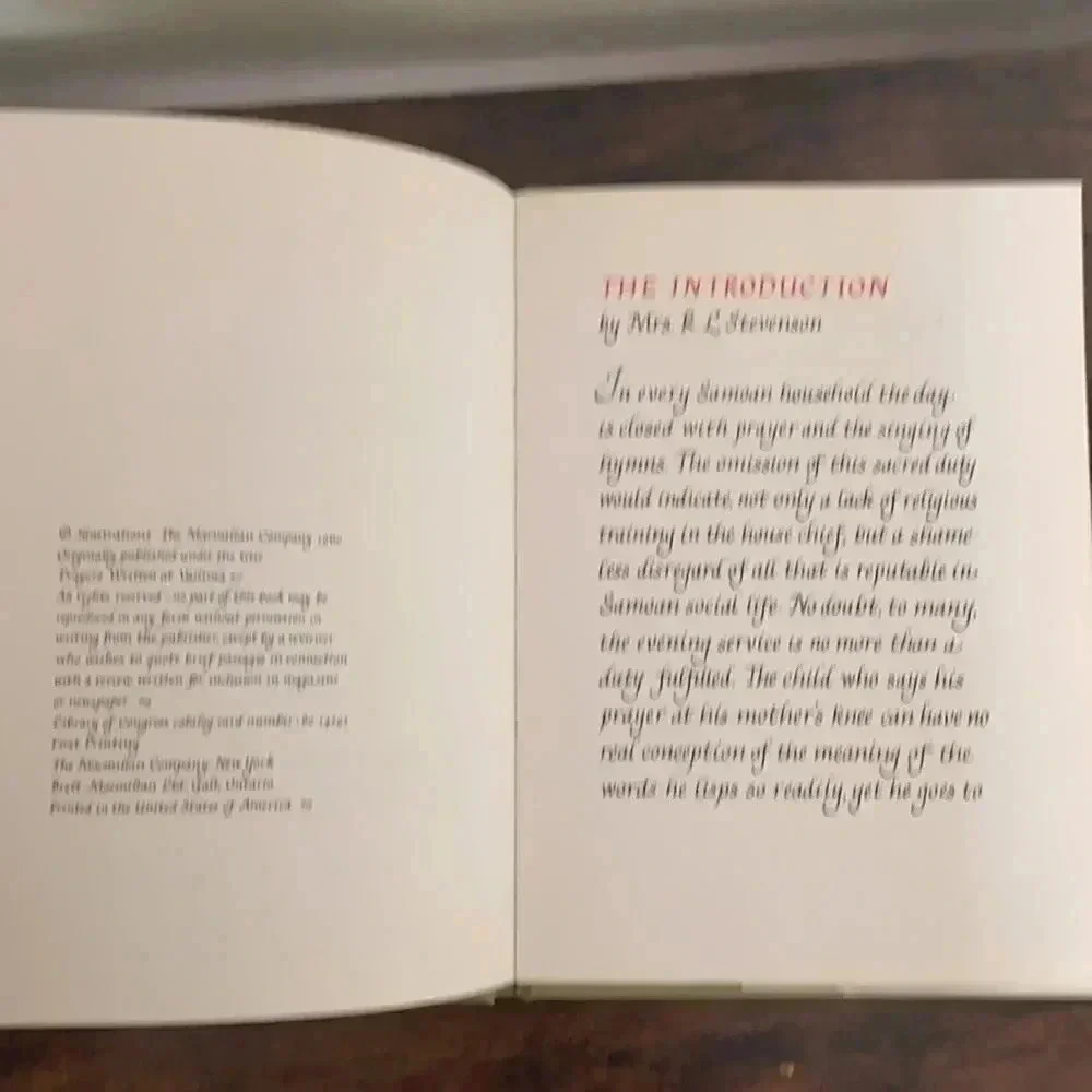 First edition Robert Louis Stevenson book “Prayers”